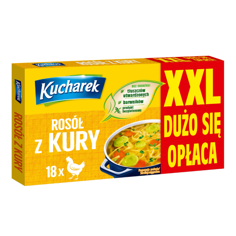 KUCHAREK ROSÓŁ Z KURY bulion do zup i sosów XXL 180G 18