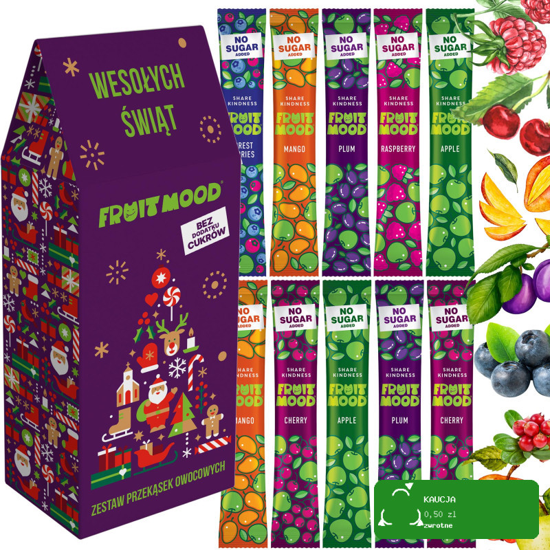 CHRISTMAS FRUIT MOOD owocow przekąski BEZ DODATKU CUKRU 100g PREZENT NA ŚWIĘTA