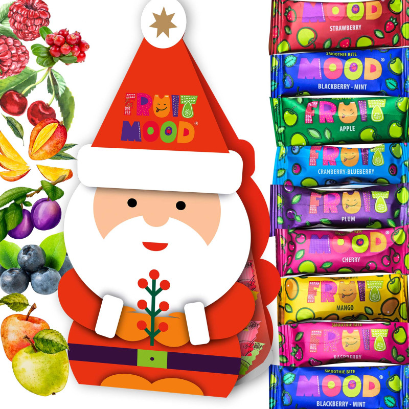 CHRISTMAS FRUIT MOOD MIX owocowe przekąski 90g PREZENT NA ŚWIĘTA MIKOŁAJ