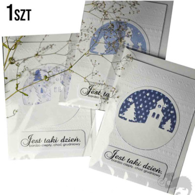 KARTKA OKOLICZNOŚCIOWA handmade WESOŁYCH ŚWIĄT 1sz