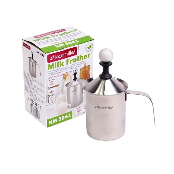 SPIENIACZ UBIJACZ DO MLEKA METALOWY DUŻY 400 ml