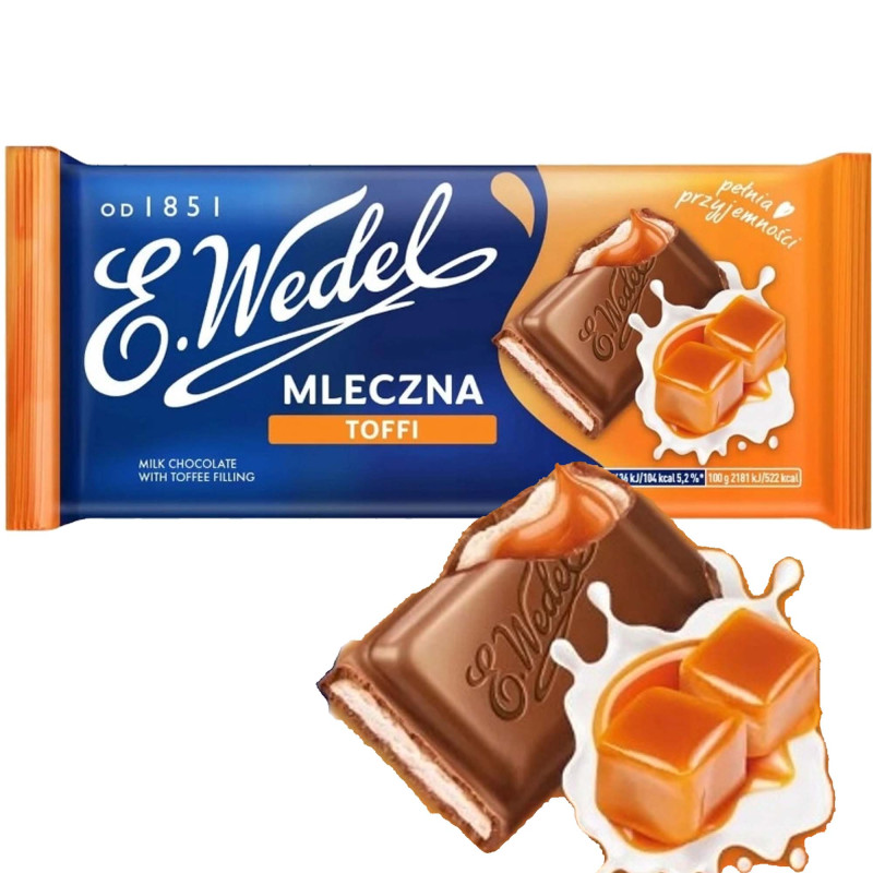 Wedel CZEKOLADA MLECZNA Z NADZ. TOFFI 100g KRÓTKA DATA