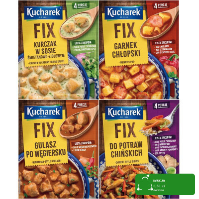 Kucharek FIX mix 4 GARNEK CHŁOSPKI GULASZ WĘG DANIA CHIŃSKIE i KURCZAK