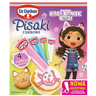 DR.OETKER PISAKI CUKROWE KOCI DOMEK GABI nowa receptura 68G