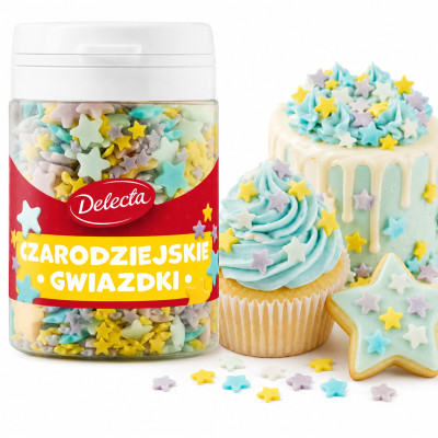 Delecta CZARODZIEJSKIE GWIAZDKI posypka dekoracje do ciast 48G