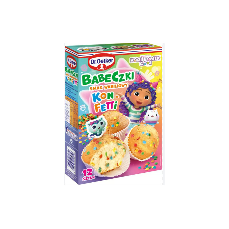 DR. OETKER BABECZKI KONFETTI SMAK WANILIOWY KOCI DOMEK GABI 300 G