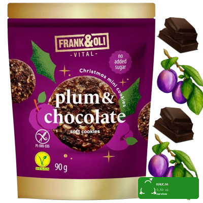 Frank&Oli MINI CIASTECZKA świąteczne ŚLIWKA CZEKOLADA 90g choco plum
