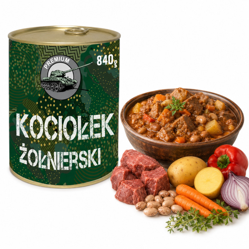 Ankor KOCIOŁEK ŻOŁNIERSKI GOTOWE DANIE MIĘSNE W PUSZCE puszka 840g 0,8KG