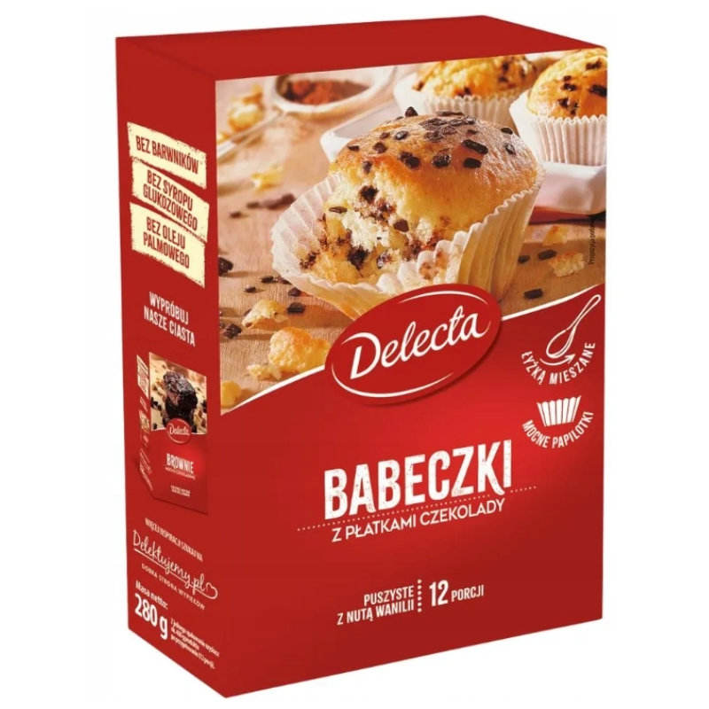 Delecta BABECZKI Z PŁATKAMI CZEKOLADY na 12 sztuk 280g