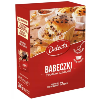 Delecta BABECZKI Z PŁATKAMI CZEKOLADY na 12 sztuk 280g