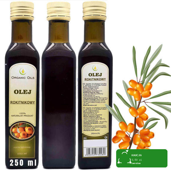 OLEJ ROKITNIKOWY Z ROKITNIKA ROKITNIK 250ml KRÓTKA DATA