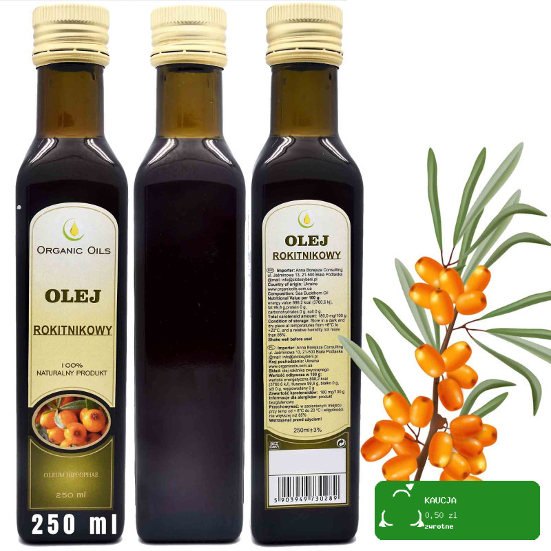 OLEJ ROKITNIKOWY Z ROKITNIKA ROKITNIK 250ml KRÓTKA DATA