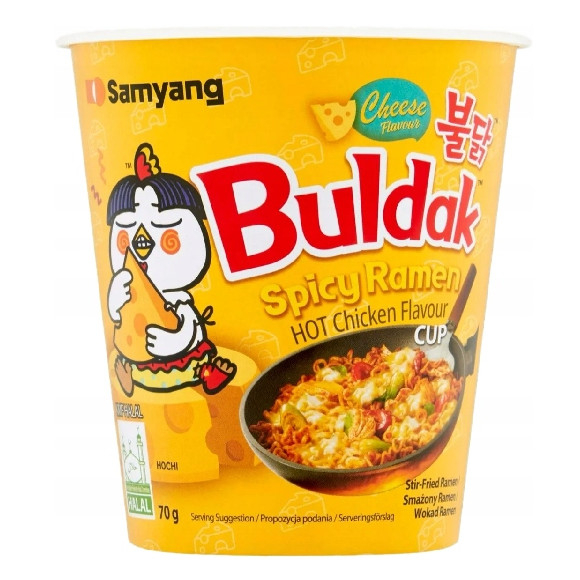 BULDAK MAKARON ZUPKA Ramen Hot Chicken Cheese 70G KRÓTKA DATA