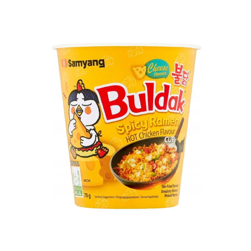 BULDAK MAKARON ZUPKA Ramen Hot Chicken Cheese 70G KRÓTKA DATA
