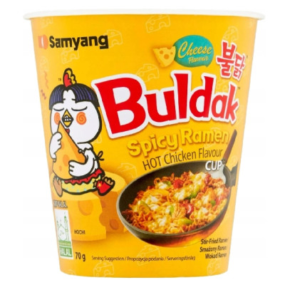 BULDAK MAKARON ZUPKA Ramen Hot Chicken Cheese 70G KRÓTKA DATA