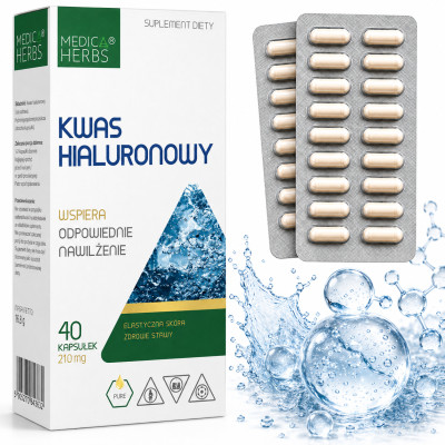 Medica Herbs KWAS HIALURONOWY wparcie  STAWY ZDROWA SKÓRA 210 mg 40 kaps.