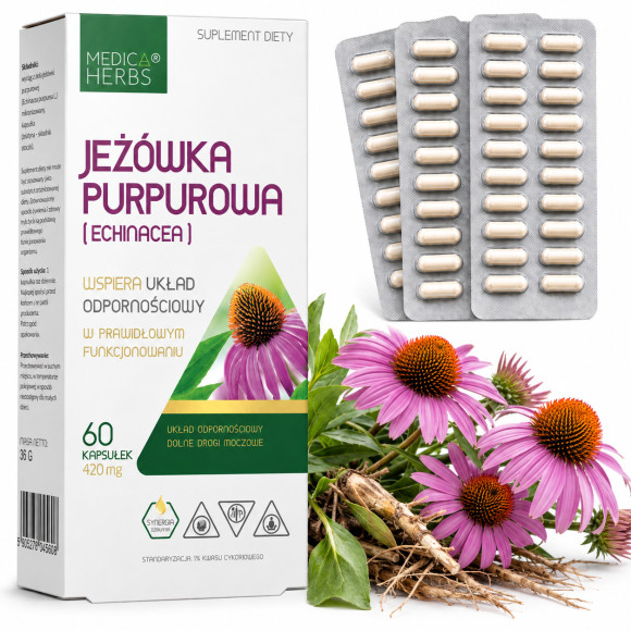 Medica Herbs JEŻÓWKA PURPUROWA Echinacea wsparcie ODPORNOŚĆ 420MG 60kaps.