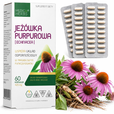Medica Herbs JEŻÓWKA PURPUROWA Echinacea wsparcie ODPORNOŚĆ 420MG 60kaps.