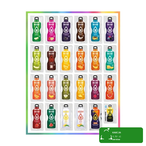 BOLERO DRINK NAPÓJ IZOTONICZNY z WITAMINĄ C bez cukru MIX SMAKÓW 24szt x 9g