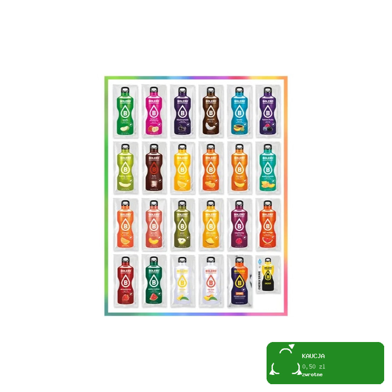 BOLERO DRINK NAPÓJ IZOTONICZNY z WITAMINĄ C bez cukru MIX SMAKÓW 24szt x 9g