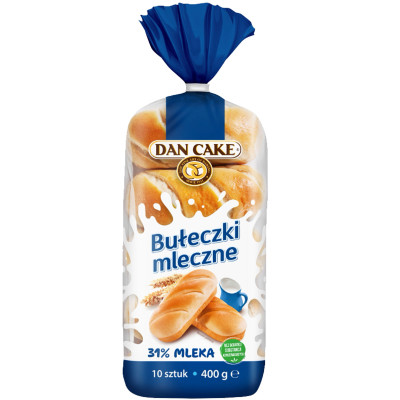 DAN CAKE BUŁECZKI MLECZNE aż 31% mleka  10 sztuk 400g KRÓTKA DATA