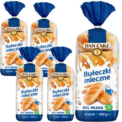 5x DAN CAKE BUŁECZKI MLECZE aż 31% mleka 50 sztuk aż 5 KG (5 opakowań)
