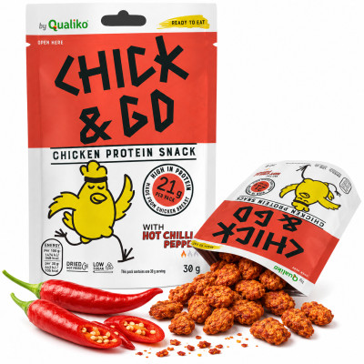 CHICK&GO suszona PIERŚ KURCZAKA plastry o smaku papryki chili 30g