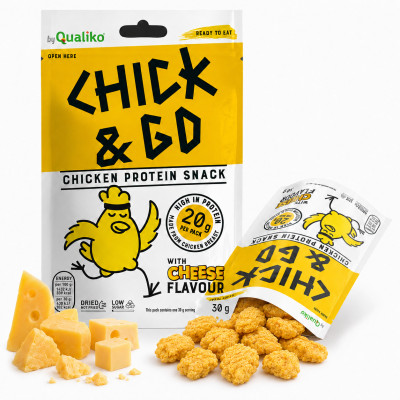 CHICK&GO suszona PIERŚ KURCZAKA plastry o smaku serowym 30g