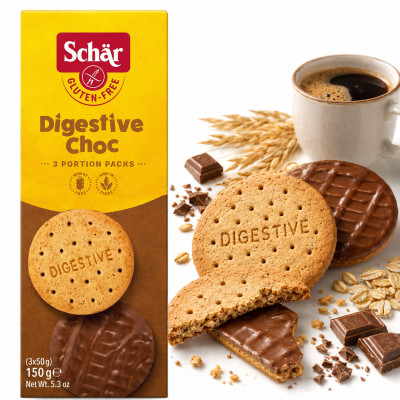 Schar CIASTKA CZEKOLADOWE DIGESTIVE CHOC BEZGLUTENOWE 3x50G 150G