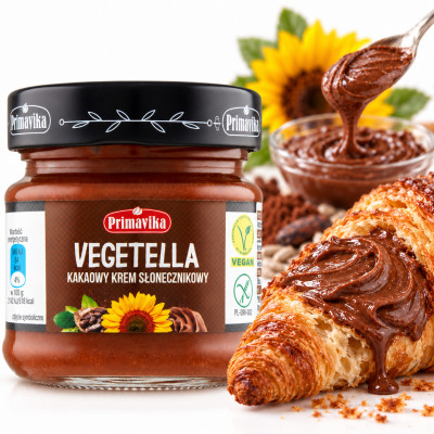 Primavika VEGETELLA KAKAOWY KREM SŁONECZNIKOWY wegański bez glutenu 160g