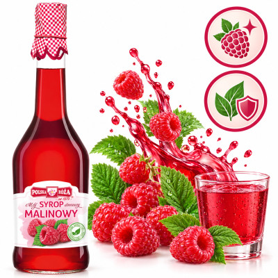 Polska Róża Domowy SYROP MALINOWY malina z malin 500ml