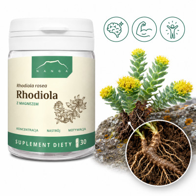 Nanga RHODIOLA Z MAGNEZEM 30 kapsułek wsparcie STRES UKŁAD NERWOWY