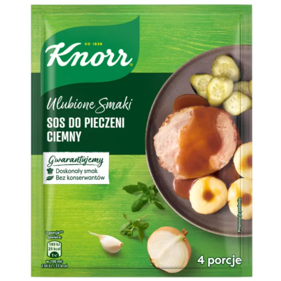 Knorr ULUBIONE SMAKI SOS DO PIECZENI CIEMNY bez konserwantów 25G