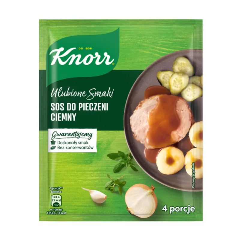 Knorr ULUBIONE SMAKI SOS DO PIECZENI CIEMNY bez konserwantów 25G