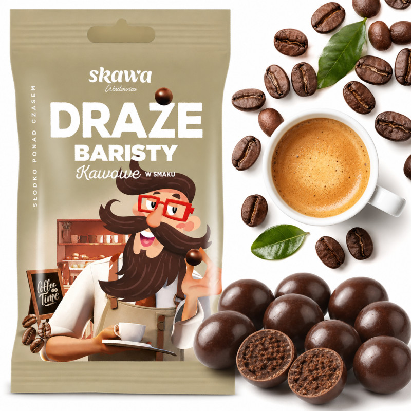 Skawa DRAŻE BARISTY o smaku KAWOWYM kawa w POLEWIE 70G