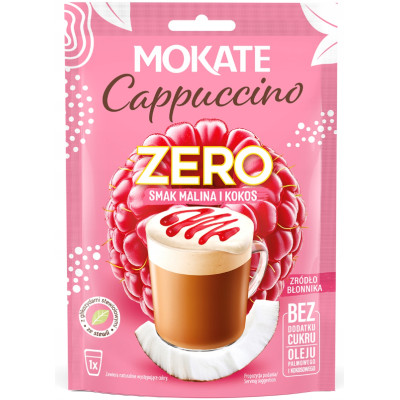 Mokate CAPPUCCINO ZERO MALINA I KOKOS bez dodatku 20G