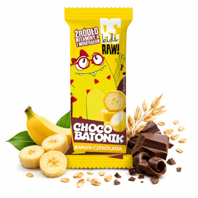 BeRaw Kids CHOCO BATONIK Banan Czekolada 25g