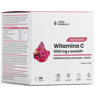 Aura Herbals NATURALNA WITAMINA C 1000 mg z aceroli saszetki 30 szt