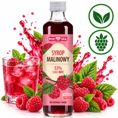 Polska Róża Domowy Naturalny SYROP MALINOWY malina Z MALIN 250ml