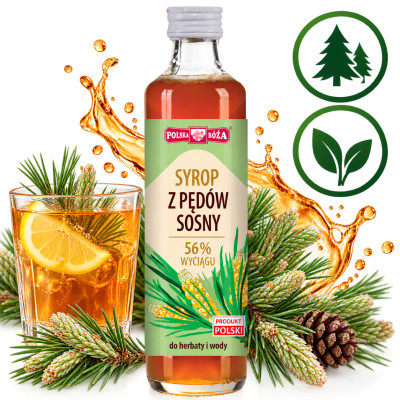 Polska Róża Domowy Naturalny SYROP Z PĘDÓW SOSNY sosnowy 250ml