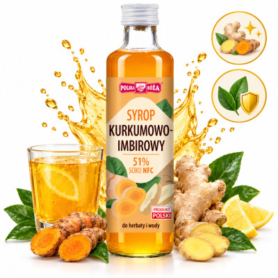 Polska Róża SYROP KURKUMOWO IMBIROWY Kurkuma Imbir do herbaty i wody 250ml