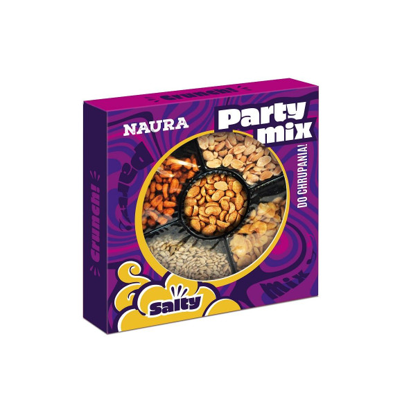 Naura tacka z przekąskami PARTY MIX orzechy ziarna bób 250G
