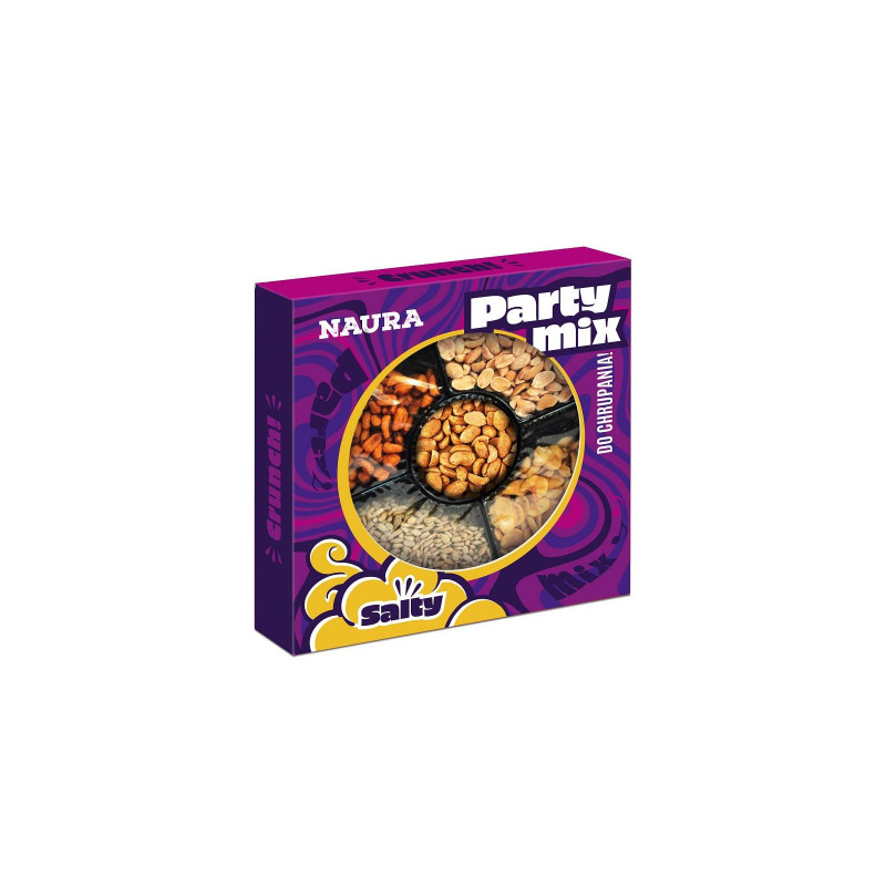 Naura tacka z przekąskami PARTY MIX orzechy ziarna bób 250G
