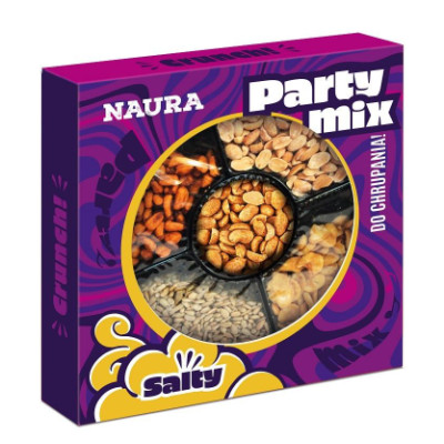 Naura tacka z przekąskami PARTY MIX orzechy ziarna bób 250G