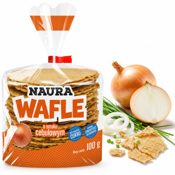 Naura WAFLE O SMAKU CEBULOWYM BEZ DODATKU CUKRU 100g KRÓTKA DATA