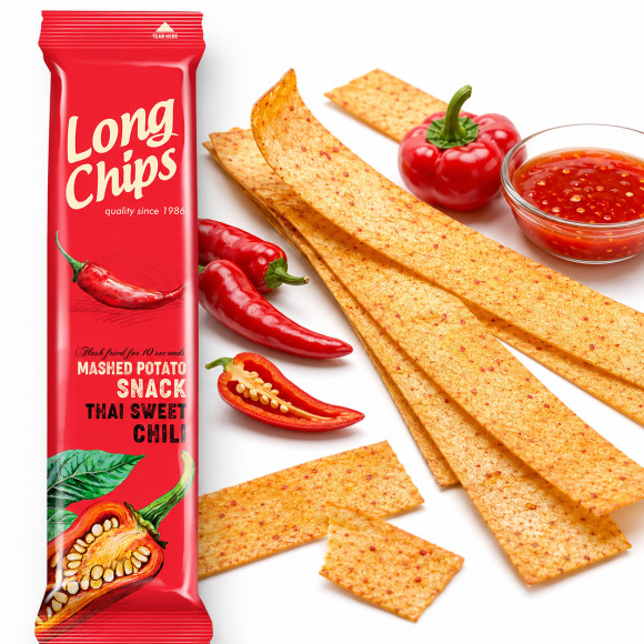 Long Chips CHIPSY ZIEMNIACZANE SŁODKA PAPRYKA CHILLI EXTRA DŁUGIE 75G