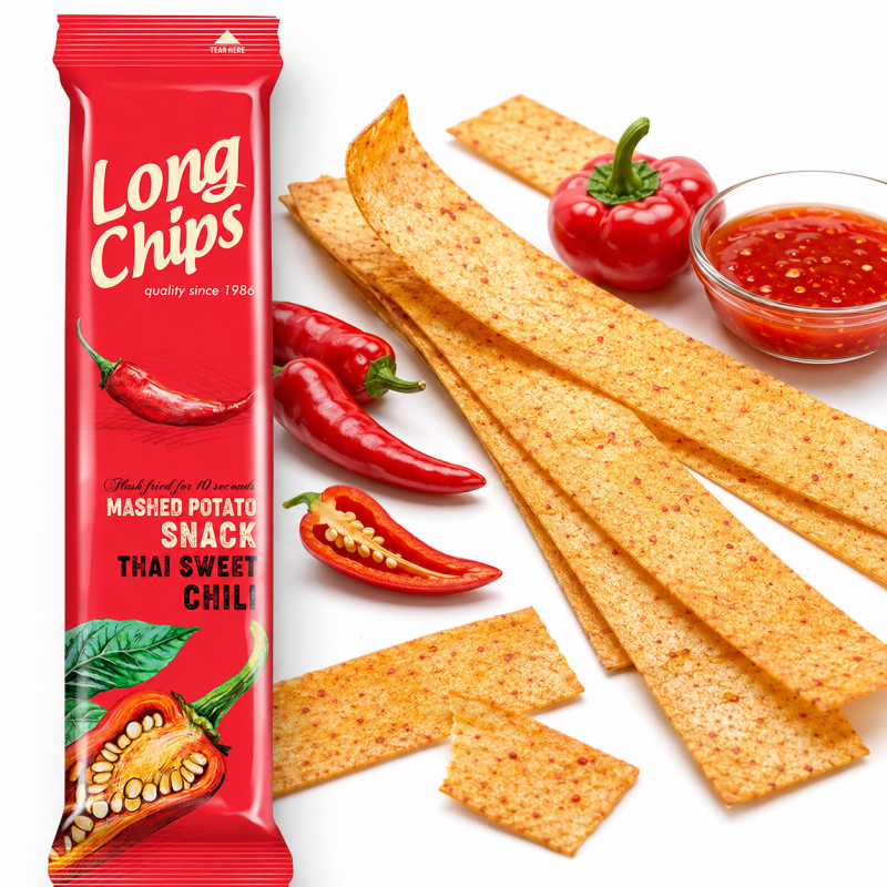 Long Chips CHIPSY ZIEMNIACZANE SŁODKA PAPRYKA CHILLI EXTRA DŁUGIE 75G