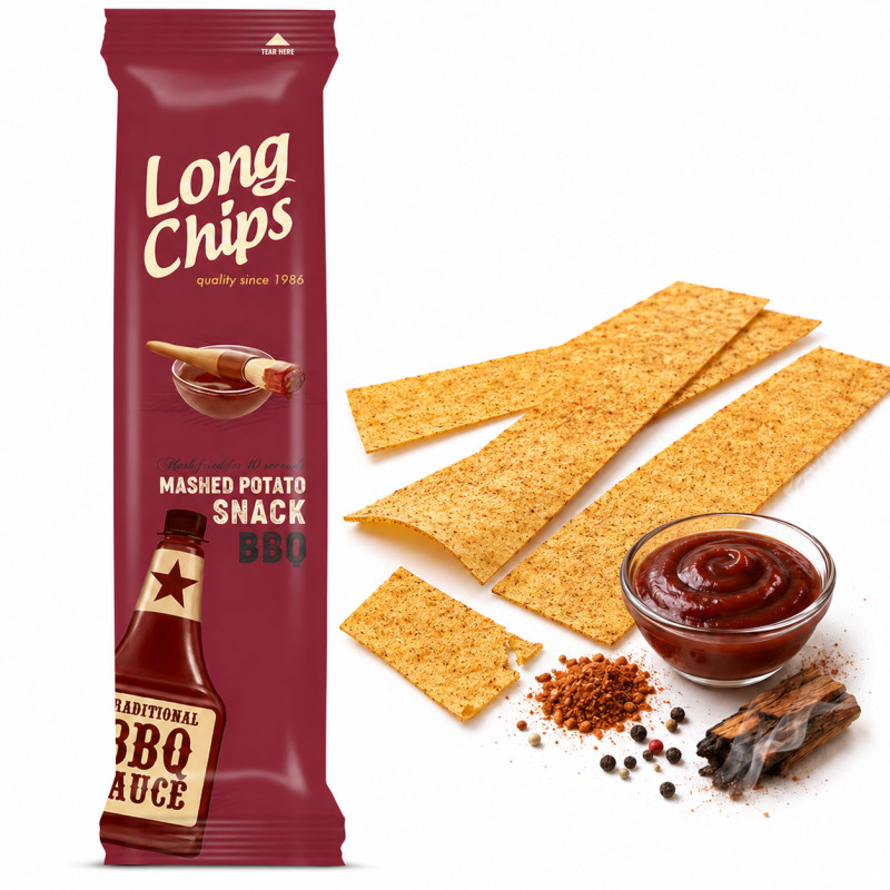 Long Chips CHIPSY BARBECUE BQQ EXTRA DŁUGIE krucha przekąska 75G