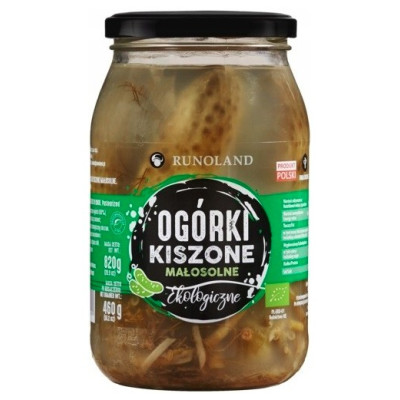 Runoland OGÓRKI KISZONE MAŁOSOLNE ekologiczne 820g