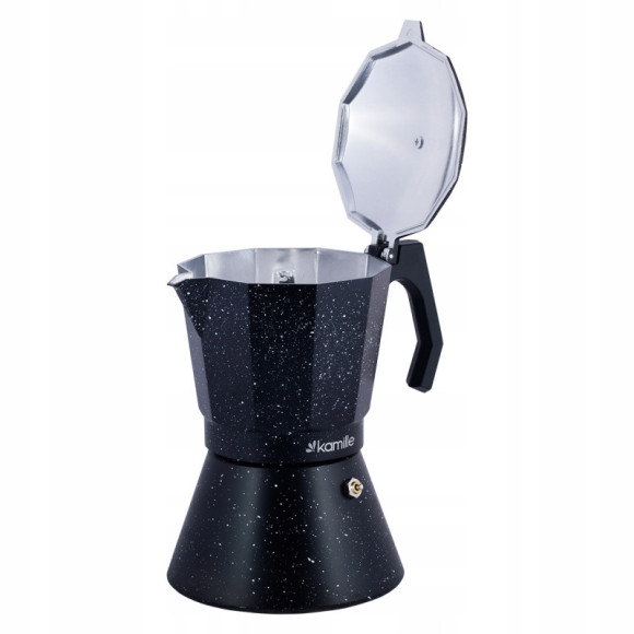 KAWIARKA EKSPRES DO KAWY KAFETERKA NA 12 KAW FILIŻANEK 600ml KAMILLE CZARNA